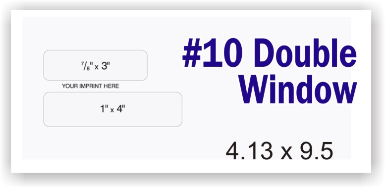 #10 White Business Envelope - DOUBLE Window - BLANK