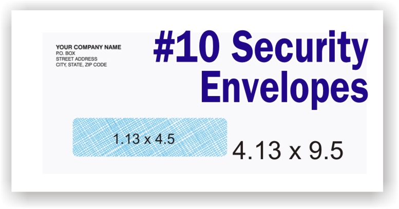 #10 White Security Tint Envelope - Single Window