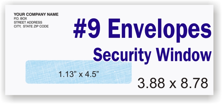 #9 White Security Envelope - Single Window