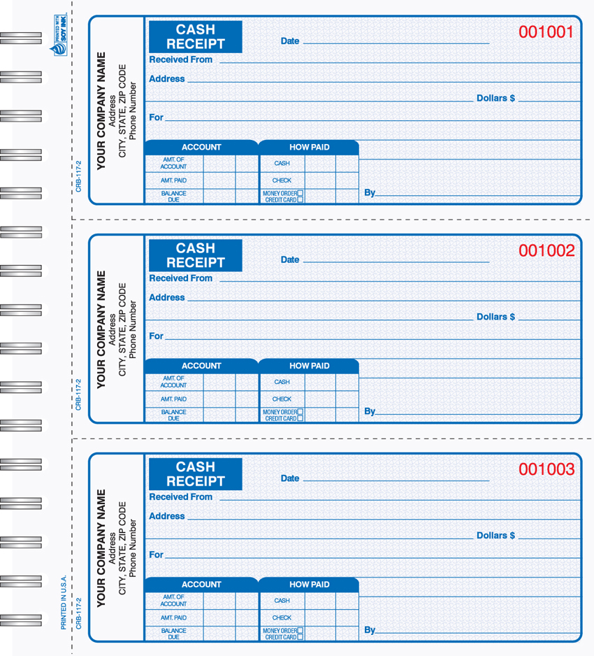 cash receipt books carbonless online printing custom forms