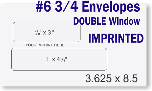 #6 3/4 Business Envelope - DOUBLE Window 3.625 x 6.5