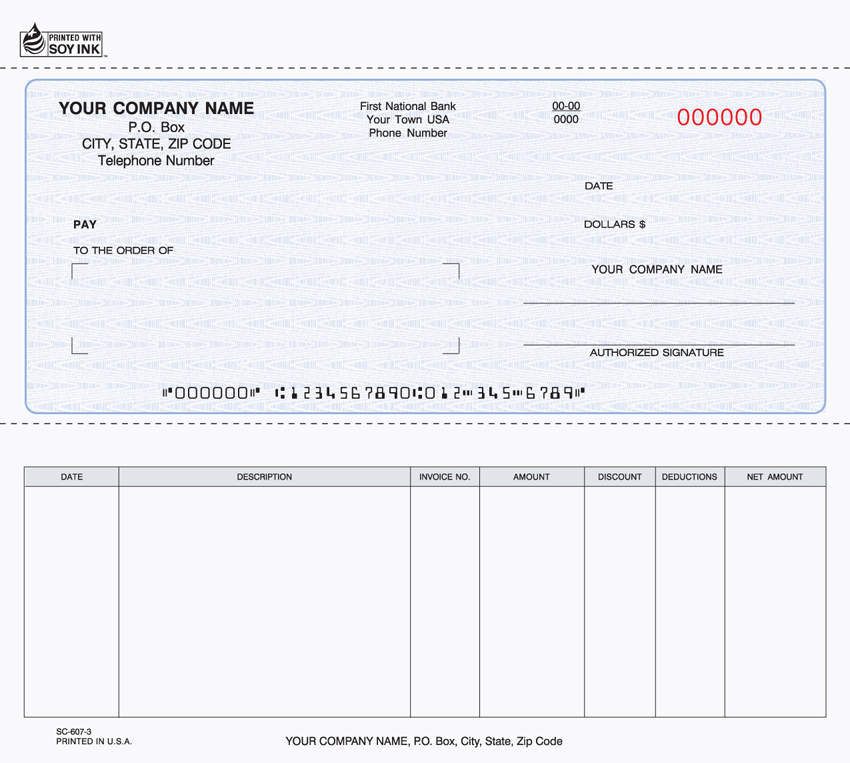 Accounts Payable Check - 8.5" x 7" - 3-Part - Blue - CARBON