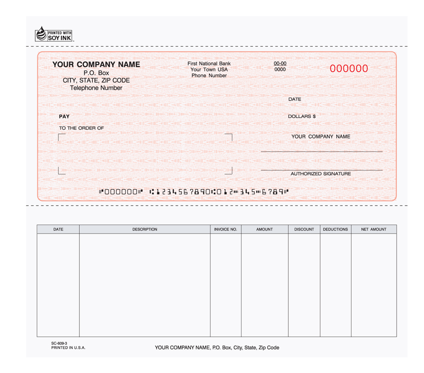 Accounts Payable Check - 8.5" x 7" - 3-Part - Red - CARBON