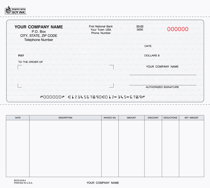Accounts Payable Check - 8.5" x 7" - 3-Part - Gray