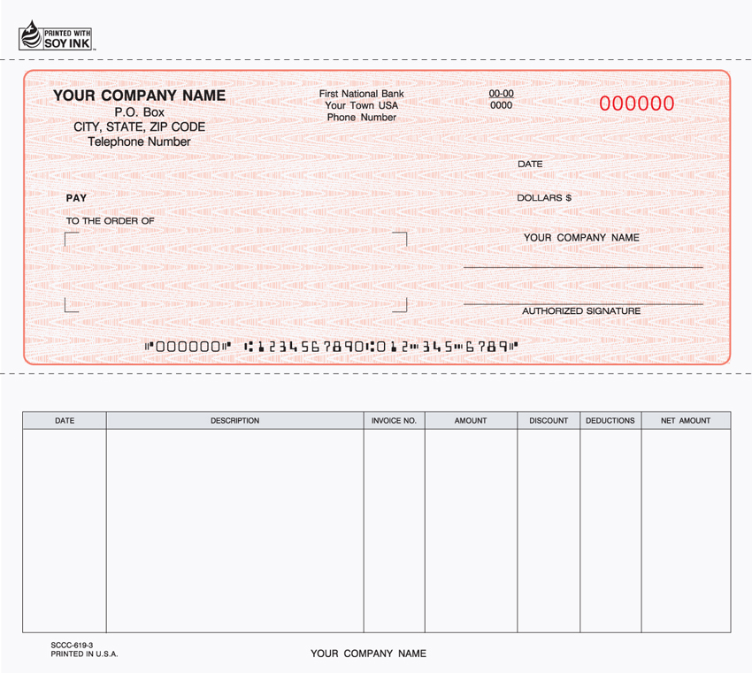 Accounts Payable Check - 8.5" x 7" - 2-Part - Red