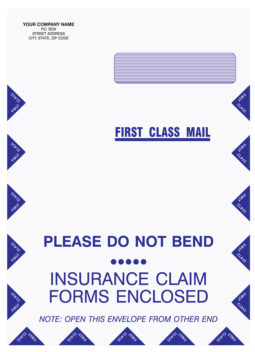 Large Claim Form Envelope - 12 .5" x 9" - BLANK