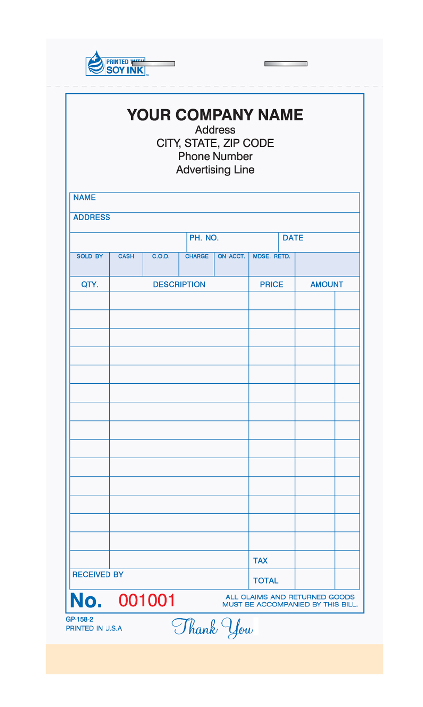 General Sales Booked Form - GP-158-3 Part - 4.25 x 7